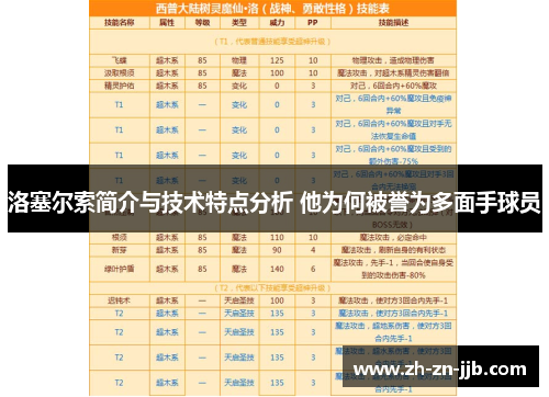 洛塞尔索简介与技术特点分析 他为何被誉为多面手球员